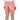 Back view of a person wearing coral and pink floral shorts with a zippered pocket on the right side.