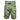 Men's camo shorts in a green camouflage pattern, with the hewes logo printed in green on the right leg.