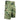 Side of green camo-patterned shorts with two side pockets.