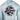 Close-up back view of a light blue hoodie featuring the Hewes logo and the text 'Backcountry Boats Since 1956.'