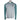 Long-sleeve hooded shirt with teal sleeves and a light gray body.