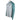 Side of a light gray long-sleeve hooded shirt with teal sleeves and the marsh wear logo in grey on the sleeve.