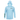 Front of a light blue hooded long sleeve with green hewes logos on the left chest and the right sleeve.