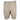 Khaki shorts with a button closure.