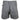 back of gray outdoor shorts with an elastic waistband.