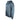 Side view of a blue hoodie with a front pocket, a maverick logo on the chest, and the aftco logo on the sleeve.