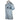 Side of a light blue short-sleeve t-shirt with a maverick logo and fish graphic on the chest pocket.