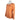 Side of an orange performance long sleeve with a navy maverick logo on the left chest.