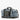 Light blue camouflage duffel bag with black straps and the maverick logo.