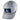 Side of a light gray cap with a navy blue patch containing the maverick logo.