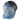 Side of a blue and grey camo baseball cap with a grey mesh back and a round maverick patch on the front.