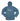 Back of a slate blue rain jacket with the maverick logo in white printed across it.