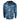 Back view of a blue digital camouflage hoodie with a black interior hood.