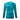 Back view of a long-sleeve teal fishing shirt with a camo design, featuring the pathfinder logo in white across the shoulder blades.