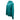 Side of a teal hooded sweatshirt with a front pocket and a blue pathfinder logo on the chest.