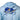 Close up of a light blue performance hooded long sleeve from the back, with a blue and orange illustration of a swordfish and boat.