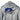 Close up of a light grey performance hooded long sleeve from the back, with a blue and orange illustration of a swordfish and boat.