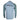 Back view of a long-sleeve fishing shirt with a light blue body and tropical leaf patterned sleeves, featuring the pathfinder logo in grey across the shoulder blades.