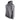 Side of a gray hoodie with a front pouch pocket and flat drawstrings.