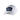 White cap with a navy blue Pathfinder logo patch and a white and navy striped rope across the bill.