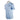 Side of a light blue short-sleeve t-shirt featuring a navy pathfinder logo on the chest..