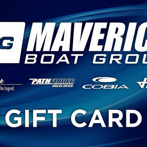 Maverick Boat Group gift card featuring company logos
