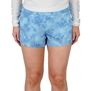 AFTCO Ladies Impact Camo Shorts - Airy Blue Acid Camo