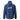 Blue jacket with a white Hewes logo on the back.