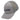 Side of a light grey trucker hat with a dark grey hewes logo on the front and a mesh back.