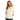 A woman wearing a cream-colored fleece hoodie with a buttons down the front.