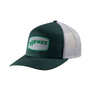 Green and gray mesh cap with a green and grey 'HEWES' patch on the front.