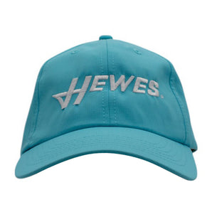 Turquoise cap with 'Hewes' logo on the front