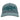 Teal hat with a dark teal redfish graphic embroidered on the front and a white rope across the bill.