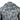 Close up of a blue camo long sleeve with a grey-blue hewes logo below the hood.