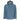 Front of a slate blue jacket with a white hewes logo on the right chest. 