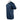 Side of a blue T-shirt with a white Hewes logo on the chest.