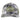 Camouflage baseball cap with a green hewes patch logo sewn on the front.