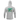 Back of a light grey hooded long sleeve with a green and orange illustration on the back of three fish jumping in front of trees with a fishing lure above them. 