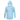 Front of a light blue hooded long sleeve with the hewes logo in brown on the left chest and bottom of the right sleeve.