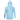 Front of a light blue hooded long sleeve with the hewes logo in grey on the left chest and right sleeve. 