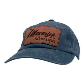 Maverick Blue Leather Patch Dad Cap