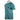 Side of a teal short-sleeve t-shirt with a pocket featuring a graphic and the maverick logo.