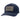 Navy blue hat with a rope across the bill and a grey leather patch on the front.