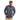 A man wearing a hooded half zip with a blue digital camo pattern.
