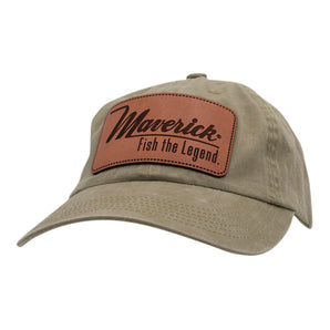 Maverick Khaki Leather Patch Dad Cap