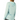 Woman wearing a light teal hooded long sleeve with a leaf texture on it and the maverick logo printed across the back in blue.