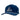 Blue baseball cap with an embroidered design of a fishtail on the front. 