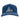 Blue baseball cap with a white rope across the front and a fishtail design embroidered on it. 