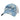 A blue and white camo trucker hat with the text 'Maverick Fish the Legend' in blue across the front.