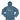 Back of a slate blue rain jacket with the maverick logo in white printed across it.